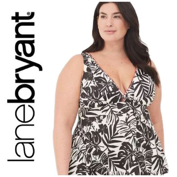 Lane Bryant Other - NEW Lane Bryant Sz 26 Lightly Lined No-Wire Palm Paradise Swimsuit Top Only NWOT